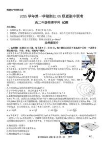 浙江G5联盟2025-2026学年高二上学期11月期中物理试题（含答案）