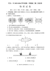 安徽省芜湖市无为第一中学2025-2026学年高二上学期11月期中物理试题