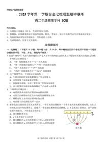 浙江省台金七校联盟2025-2026学年高二上学期11月期中联考物理试卷（含答案）