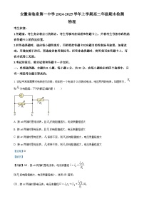 安徽省阜阳市临泉县第一中学2024-2025学年高二上学期1月期末物理试题（解析版）-A4