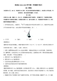 北京市海淀区2024-2025学年高三物理上学期11月期中试卷