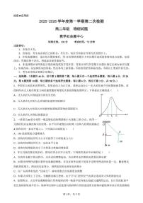 广东省深大附中-松湖莞中2025-2026学年高二上学期第二阶段联考物理试卷（月考）