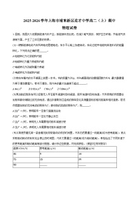 2025-2026学年上海市浦东新区进才中学高二（上）期中物理试卷（含答案）