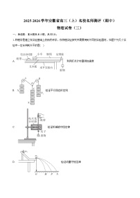 2025-2026学年安徽省高三（上）名校名师测评（期中）物理试卷（三）（含答案）