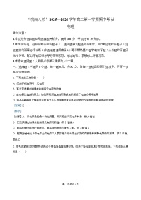 安徽省皖南八校2025-2026学年高二上学期11月期中考试物理试题（Word版附解析）