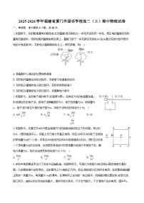 2025-2026学年福建省厦门外国语学校高二（上）期中物理试卷（含答案）