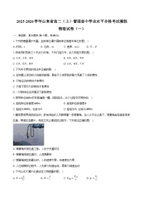 2025-2026学年山东省高二（上）普通高中学业水平合格考试模拟物理试卷（一）（含答案）