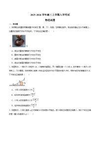 湖南省永州市第一中学2026届高三上学期入学考试 物理试卷（含答案）