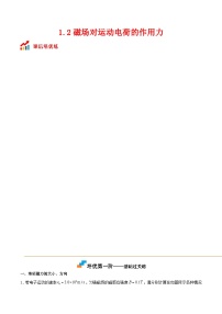 物理选择性必修 第二册磁场对运动电荷的作用力练习题