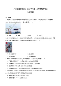 广东省茂名市2025-2026学年高一上学期期中考试物理试题（Word版附答案）