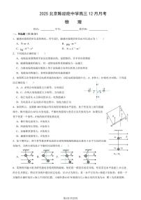 2025北京陈经纶中学高三上12月月考物理试卷（教师版）