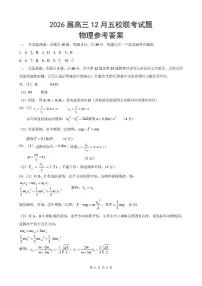 江苏宿迁2026届高三上学期12月联考物理试卷答案