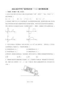 2024-2025学年广西河池市高一（上）期末物理试卷（含答案）