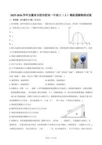 2025-2026学年安徽省合肥市肥东一中高三（上）模拟预测物理试卷（含解析）