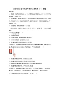 2025-2026学年河南省部分名校高二上学期10月月考物理试卷（学生版）