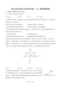 2024-2025学年辽宁省丹东市高二（上）期末物理试卷（含解析）