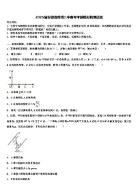 2026届安徽省滁州三中高考考前模拟物理试题含解析