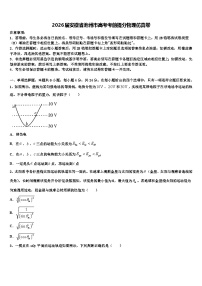 2026届安徽省池州市高考考前提分物理仿真卷含解析