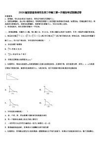 2026届安徽省池州市东至三中高三第一次模拟考试物理试卷含解析