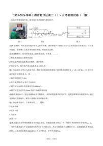 2025-2026学年上海市虹口区高三（上）月考物理试卷（一模）（有答案）