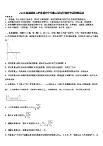 2026届福建省三明市重点中学高三适应性调研考试物理试题含解析