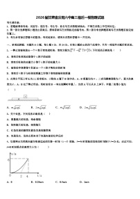 2026届甘肃省庆阳六中高三最后一模物理试题含解析
