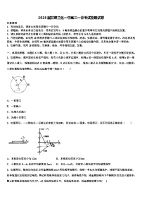 2026届甘肃兰化一中高三一诊考试物理试卷含解析