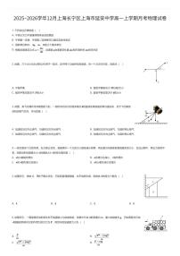 2025~2026学年12月上海长宁区上海市延安中学高一上学期月考物理试卷（有答案解析）