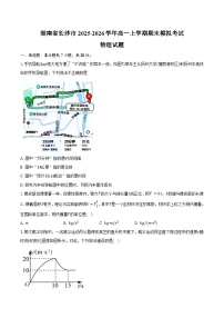 湖南省长沙市2025-2026学年高一上学期期末模拟考试物理试题