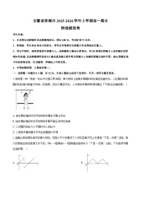 安徽省淮南市2025-2026学年上学期高一期末物理模拟卷