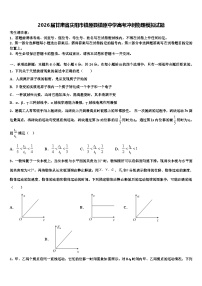 2026届甘肃省庆阳市镇原县镇原中学高考冲刺物理模拟试题含解析