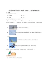 2024-2025学年浙江省杭州市高一上学期期末学业水平测试物理试卷（有解析）
