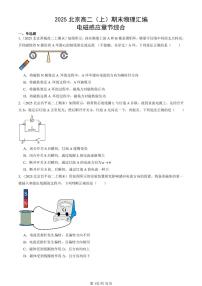 2025北京高二（上）期末物理汇编：电磁感应章节综合 有答案