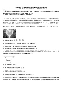 2026届广东省梅州市五华县高考仿真卷物理试卷含解析