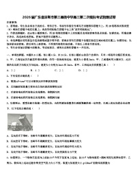 2026届广东省深圳市第三高级中学高三第二次模拟考试物理试卷含解析
