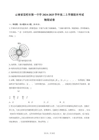 云南省昆明市第一中学2024-2025学年高二上学期期末考试物理试卷（含答案）