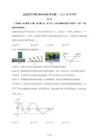 安徽省定远育才学校2025—2026学年高一（上）12月月考物理试题（含答案）