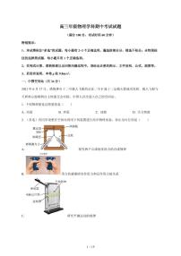 上海市南洋中学2025~2026学年高三上册期中物理试题（含解析）