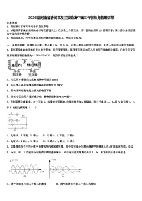2026届河南省唐河县友兰实验高中高三考前热身物理试卷含解析