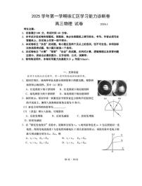 2026届上海市徐汇区高三上学期一模考试物理试题（高考模拟）