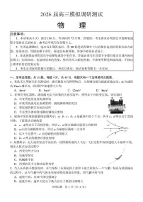 2026届江苏省部分学校高三上学期一模考前调研物理试卷（高考模拟）
