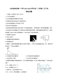 山东省青岛第一中学2025-2026学年高二上学期1月月考物理试卷（含解析）