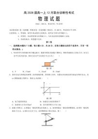 2025-2026学年重庆市育才中学校高一上学期12月联合诊断性考试物理试题（有解析）