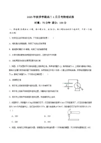 湖南省娄底市第一中学2025-2026学年高二上学期1月月考物理试卷（含解析）含答案解析