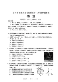 2026届四川省宜宾市普通高中高三上学期第一次诊断性测试（宜宾一诊）物理试题（PDF版，含答案）含答案解析