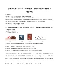 安徽省马鞍山市2025-2026学年高一物理上学期期末模拟卷3 物理试题