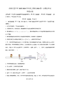 四川省成都市石室中学2026届高三上学期一诊模拟考试物理试卷（Word版附解析）