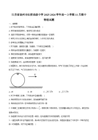 江苏省扬州市广陵区红桥高级中学2025-2026学年高一上学期11月期中物理试卷（含答案）