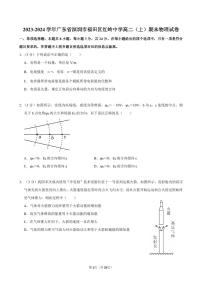 2023-2024学年深圳市红岭中学高二(上)期末物理试卷及答案