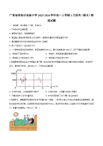 广东省珠海市实验中学2025-2026学年高一上学期1月段考（期末）物理试题【含答案】